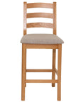 Kinvara - Oak Bar Stool With Grey Seat