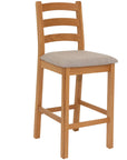 Kinvara - Oak Bar Stool With Grey Seat