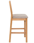Kinvara - Oak Bar Stool With Grey Seat