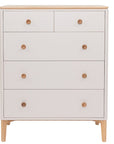 Ardagh - Taupe And Oak 5 Drawer Chest Of Drawers