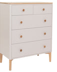 Ardagh - Taupe And Oak 5 Drawer Chest Of Drawers