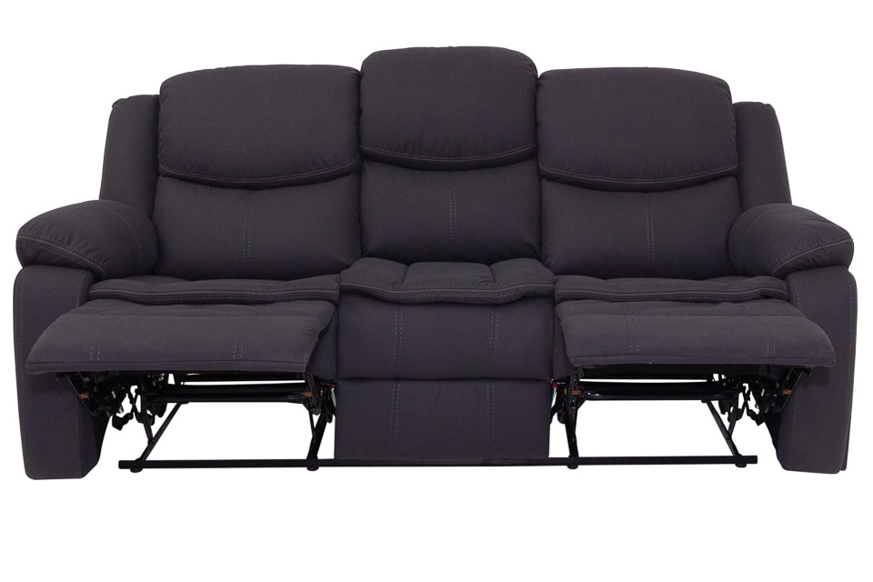 Rio - Grey Fabric 3 Seater Recliner Sofa