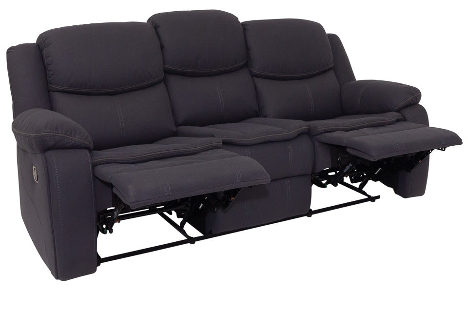 Rio - Grey Fabric 3 Seater Recliner Sofa