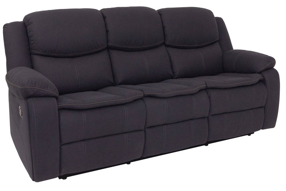 Rio - Grey Fabric 3 Seater Recliner Sofa