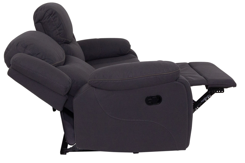 Rio - Grey Fabric 2 Seater Recliner Sofa