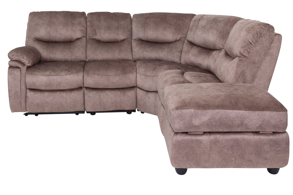 Sabine - Taupe Fabric Corner Recliner Sofa (Rhf)