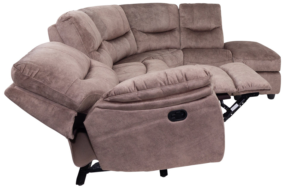 Sabine - Taupe Fabric Corner Recliner Sofa (Rhf)