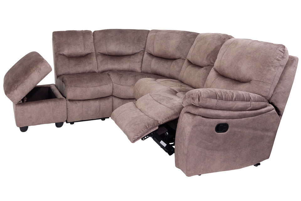 Sabine - Taupe Fabric Corner Recliner Sofa (Lhf)