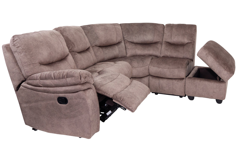 Sabine - Taupe Fabric Corner Recliner Sofa (Rhf)