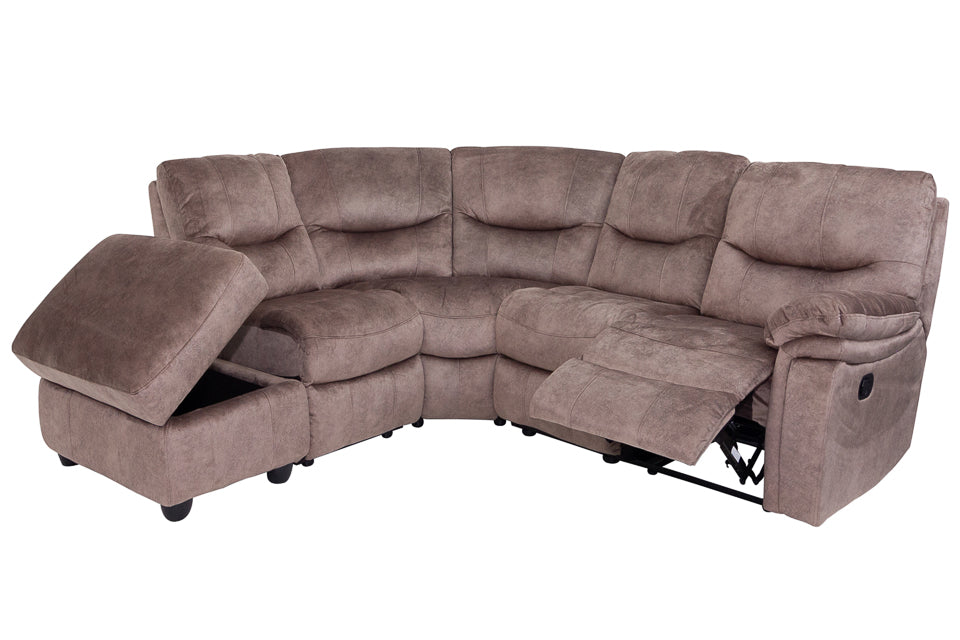 Sabine - Taupe Fabric Corner Recliner Sofa (Lhf)