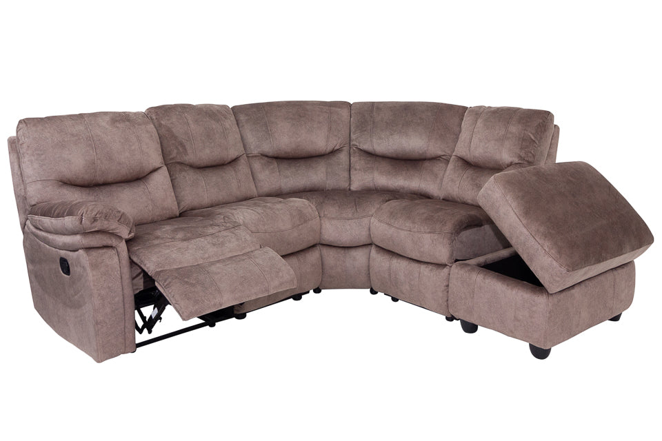 Sabine - Taupe Fabric Corner Recliner Sofa (Rhf)