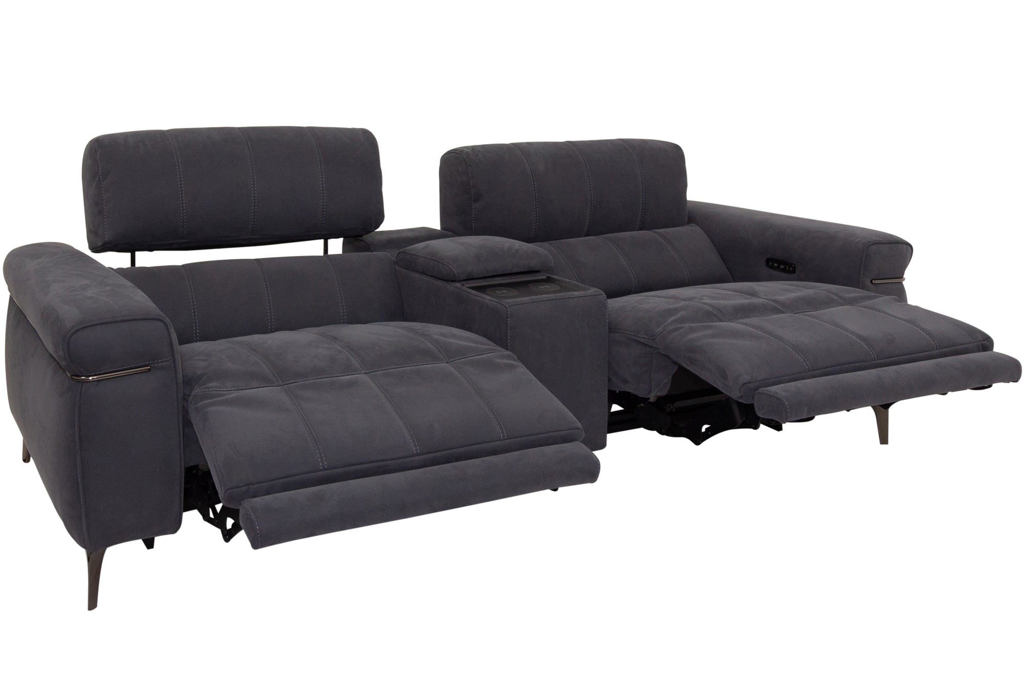 Sinatra - Fabric 3 Seater Sofa with Console and Speaker