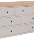 Kilronan - Taupe And Oak 3 Over 4 Wide Chest Of Drawers