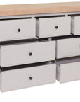 Kilronan - Taupe And Oak 3 Over 4 Wide Chest Of Drawers