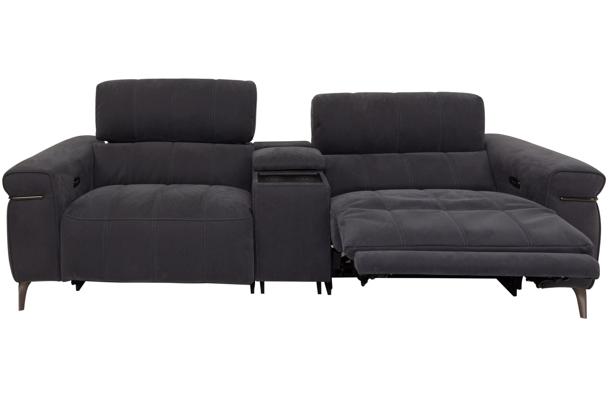 Sinatra - Fabric 3 Seater Sofa with Console and Speaker