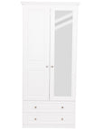 Saturn - White 2Dr And 2 Darwe Wardrobe With Mirror