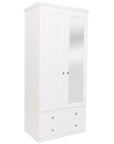 Saturn - White 2Dr And 2 Darwe Wardrobe With Mirror