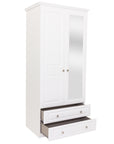 Saturn - White 2Dr And 2 Darwe Wardrobe With Mirror