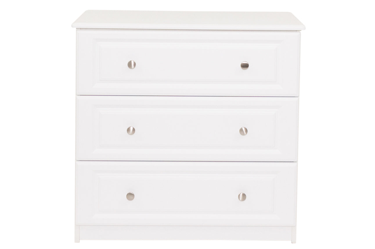 Saturn - White 3Dr Deep Chest Of Drawers