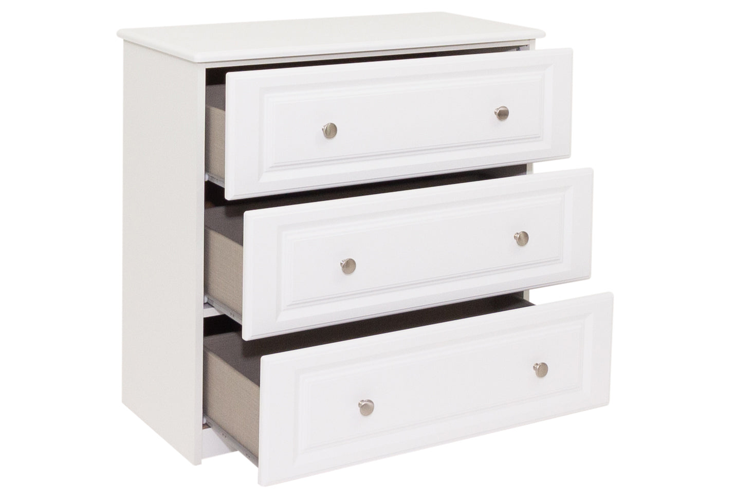 Saturn - White 3Dr Deep Chest Of Drawers