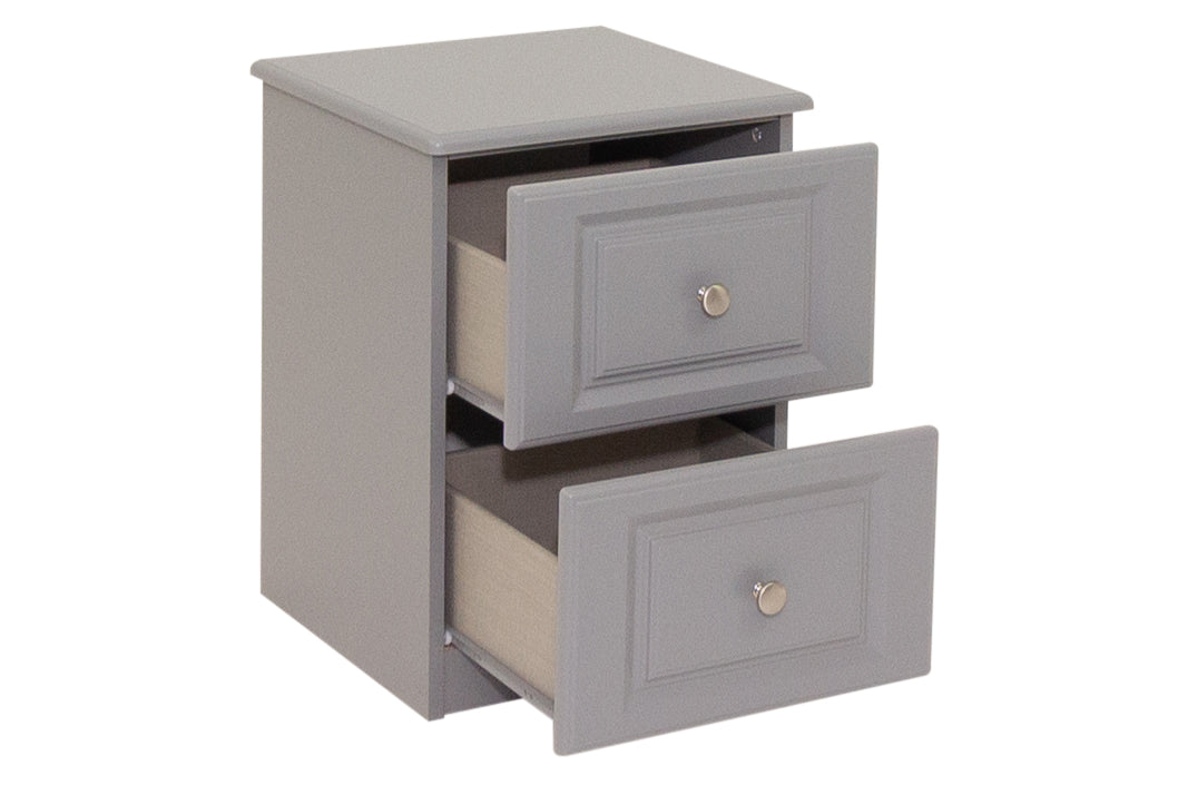 Mira - Charcoal 2Dr Deep Bedside Locker