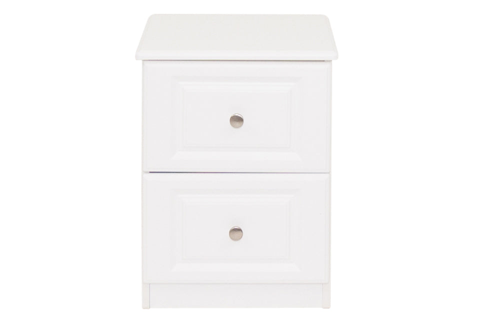 Saturn - White 2Dr Deep Bedside Locker