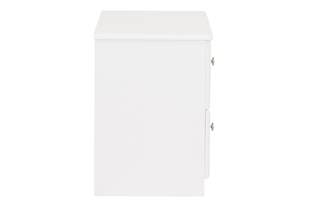 Saturn - White 2Dr Deep Bedside Locker