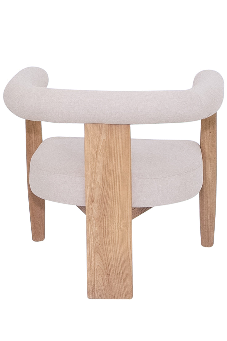 Hanover - Cream And Oak Fabric Armchair