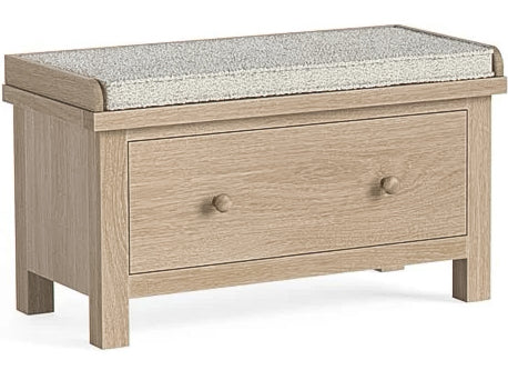 Java Cream and oak Bench with 1 drawer