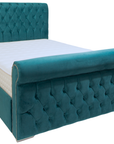 Jennifer blue slay buttoned King Bedframe