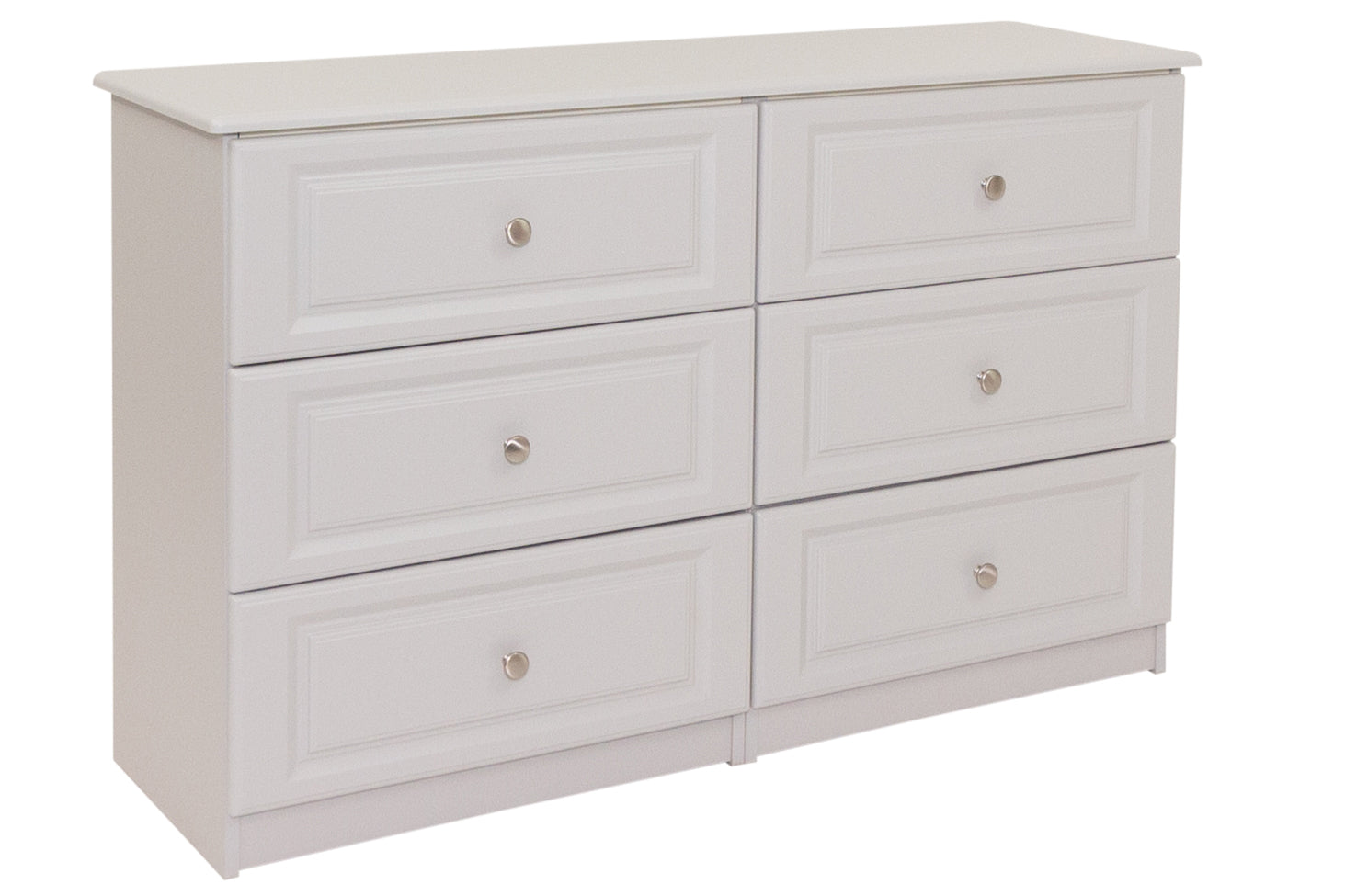 Jupiter Grey 6 Drawer Chest with silver handles