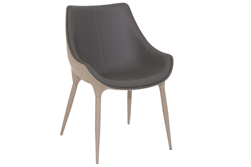 Kingston - Grey Faux Leather And Metal Dining Chair