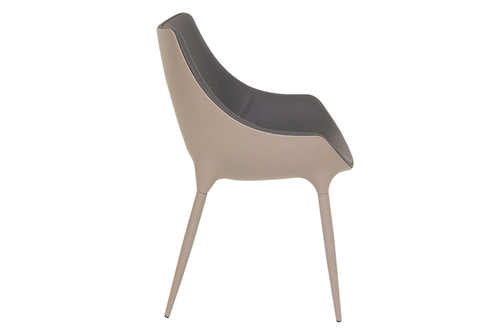 Kingston - Grey Faux Leather And Metal Dining Chair