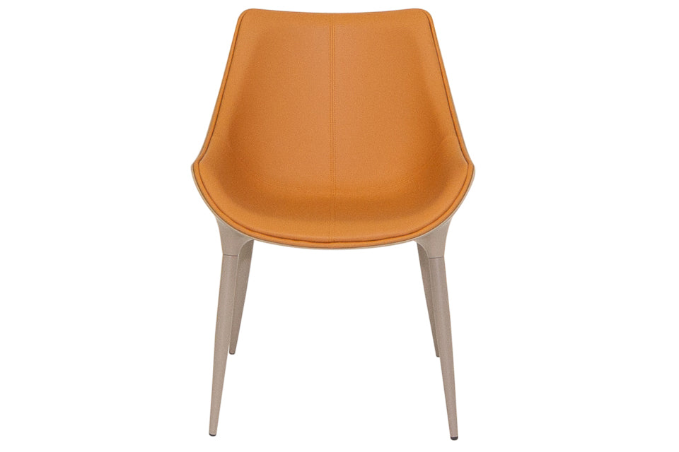 Kingston - Orange Faux Leather And Metal Dining Chair