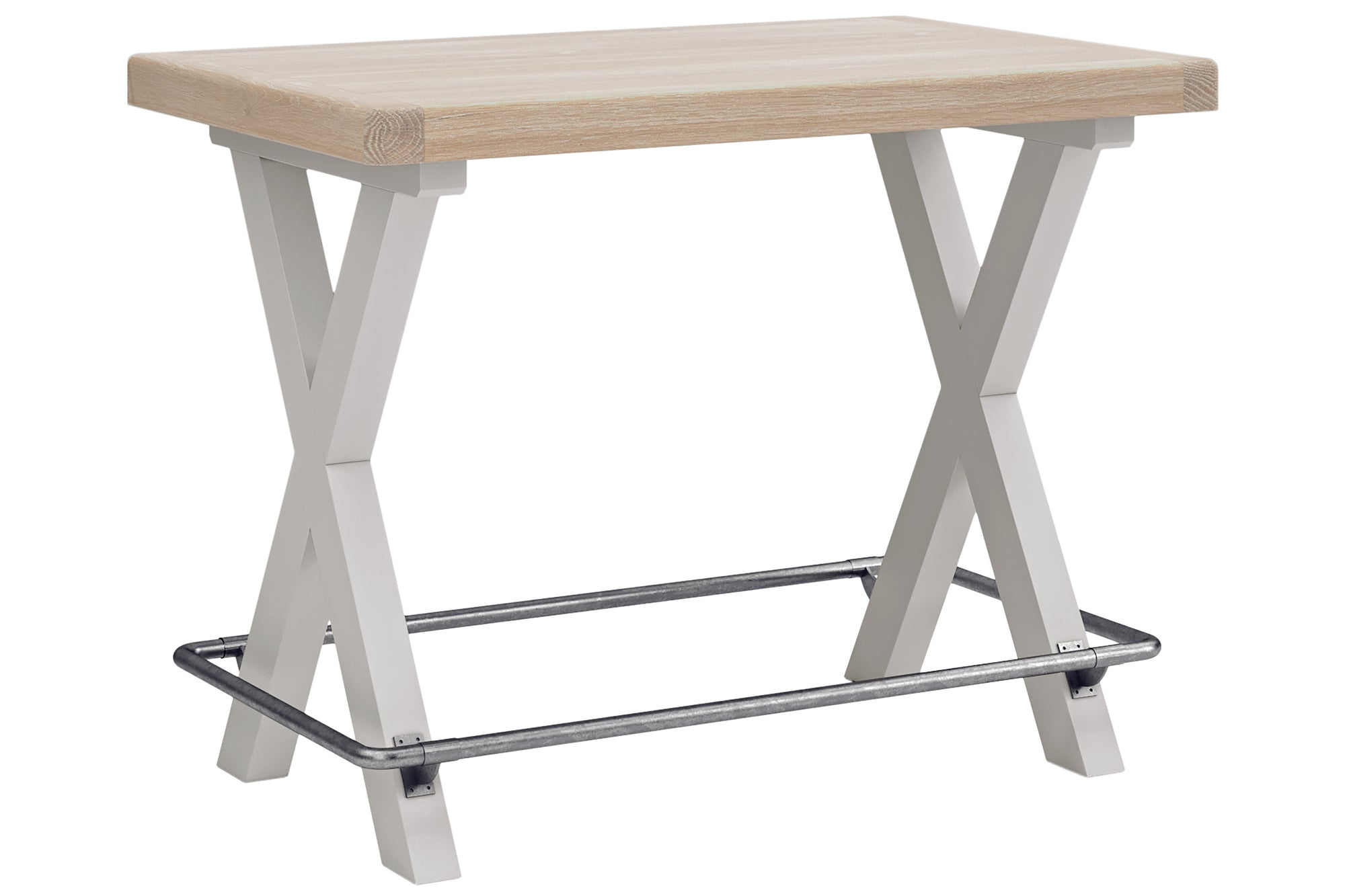Kilronan Grey And Oak Bar Table with metal foot bar