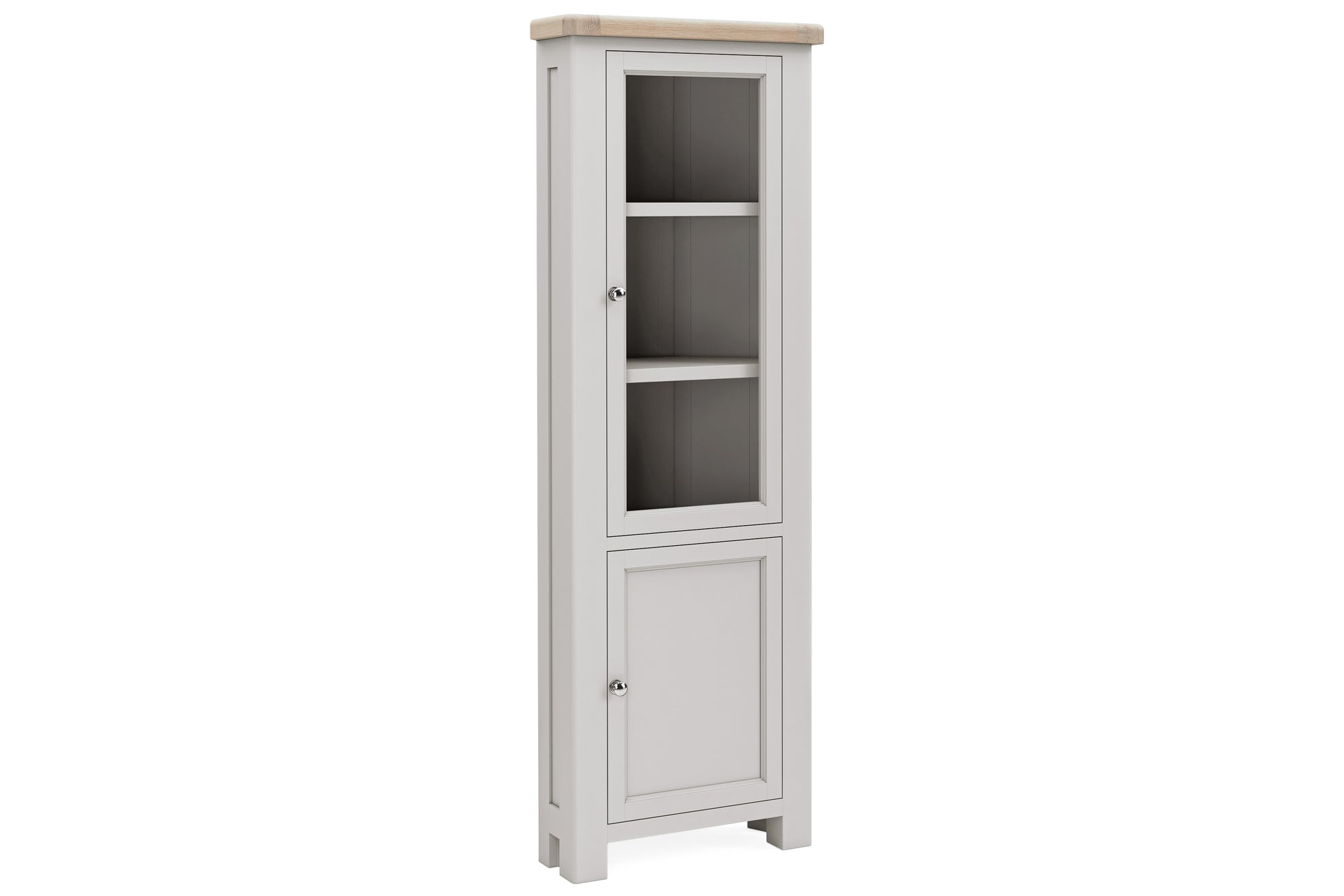 Kilronan Corner Display Cabinet with 1 cupboard door and 1 glass door with shelving