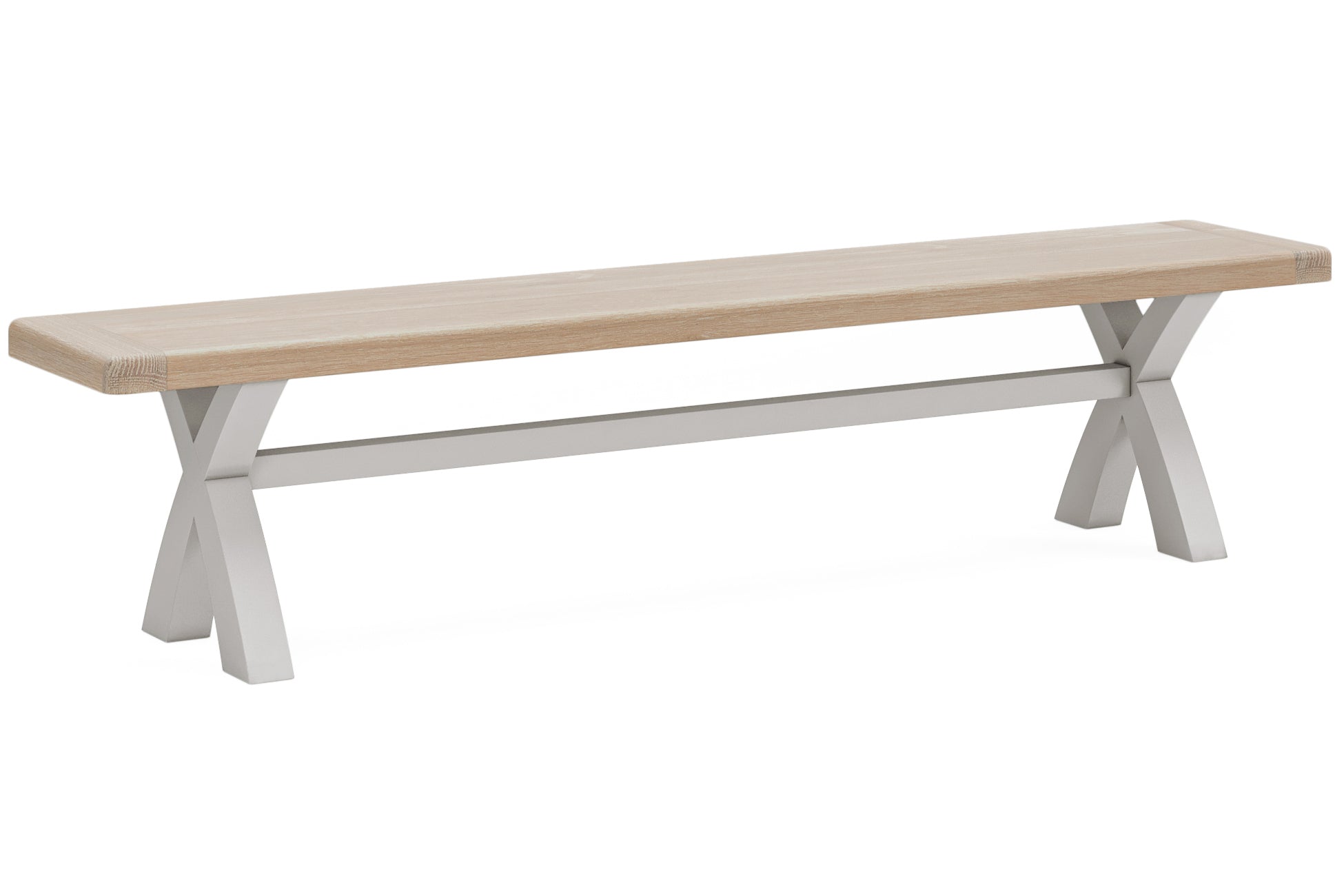 Kilronan Grey and oak 2 metre Cross Leg Bench