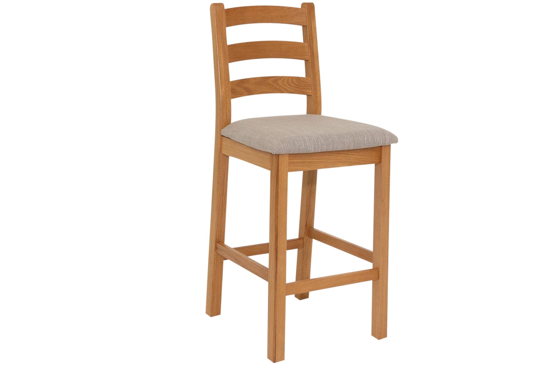 Kinvara Oak Barstool With Grey Seat