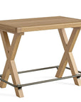 Kinvara Oak High Bar Dining Table with metal footrest