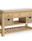 Kinvara Marble and  Oak Large Kitchen Island
