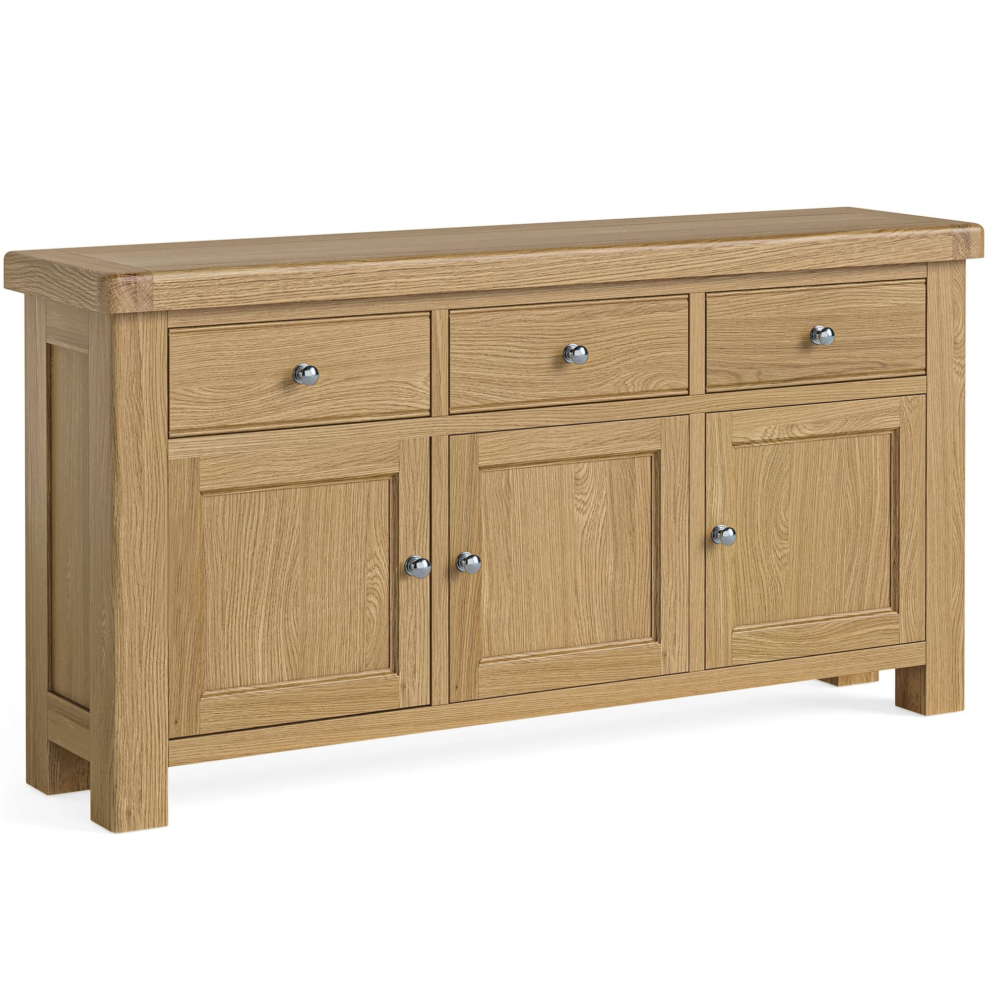 Kinvara Oak 3 Door Sideboard with top drawers