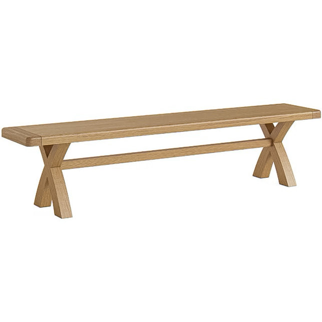 Kinvara Oak Bench with cross legs