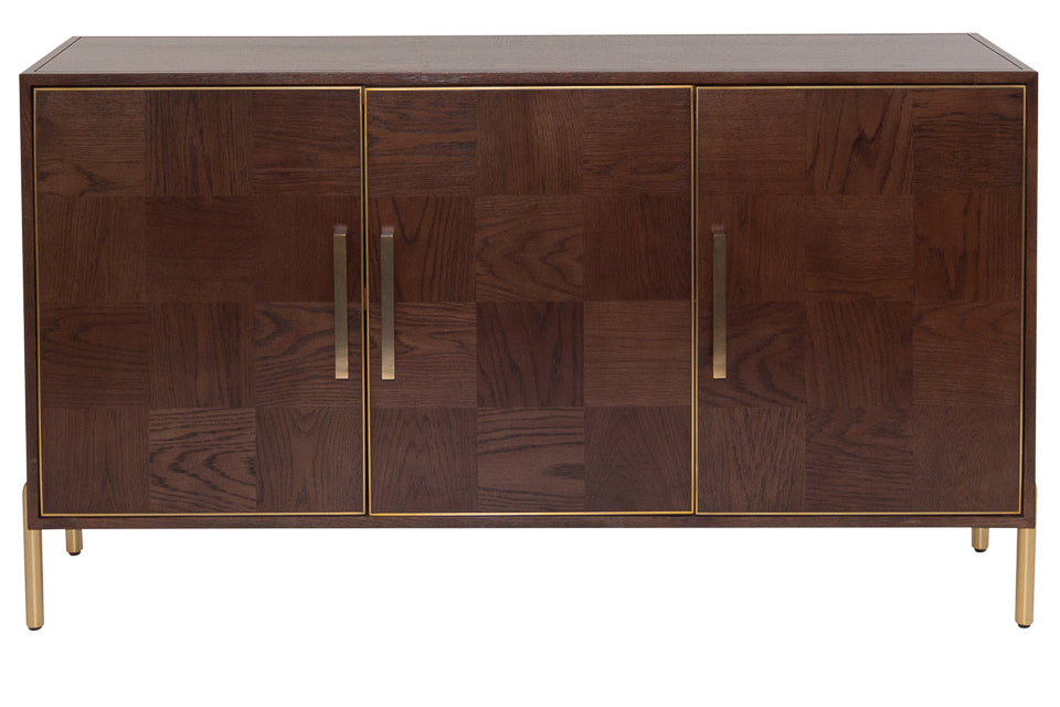 Lee - Walnut With Brass 3 Door Sideboard