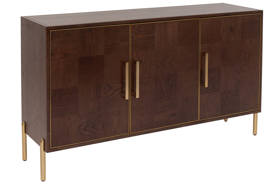 Lee - Walnut With Brass 3 Door Sideboard