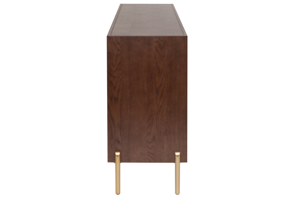 Lee - Walnut With Brass 3 Door Sideboard