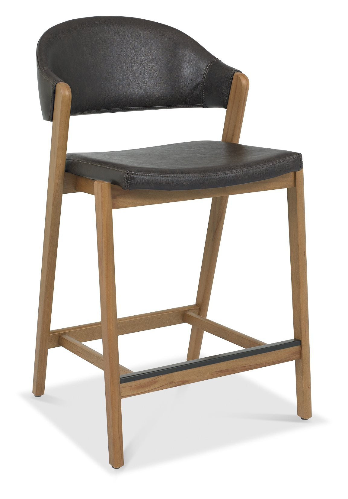 Leah Brown Faux Leather Barstool