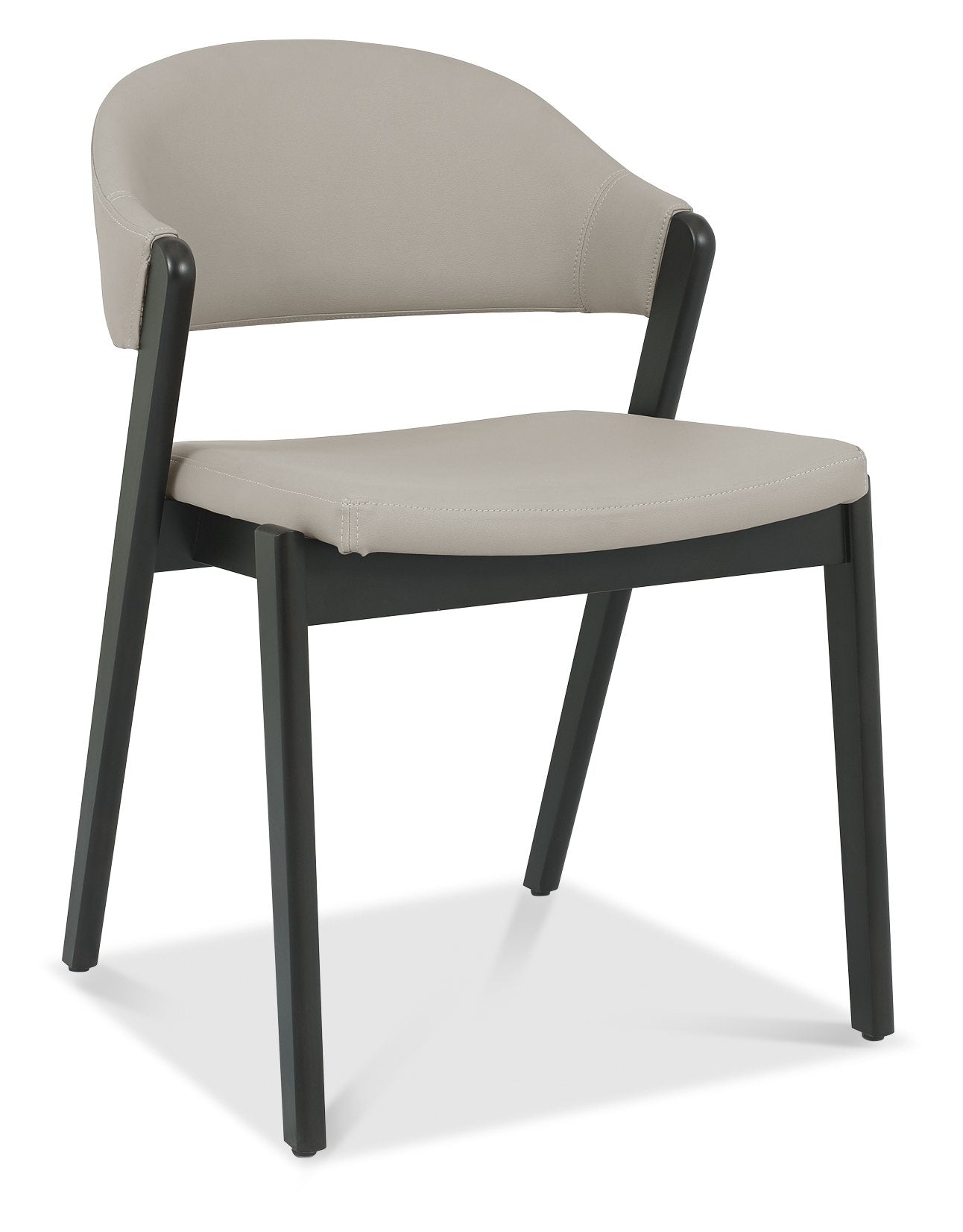 Leah Peppercorn Taupe Faux Leather Dining Chair