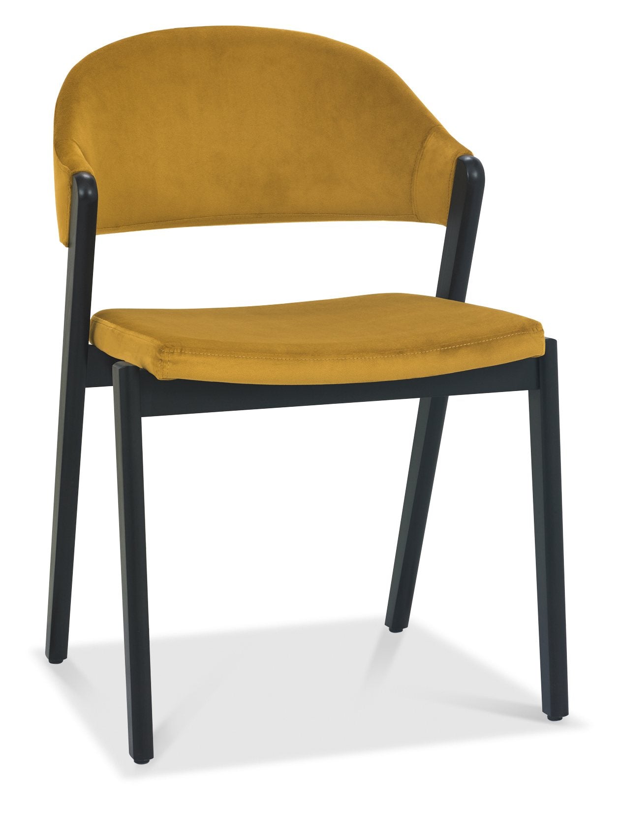 Leah Peppercorn Yellow Velvet Dining Chair