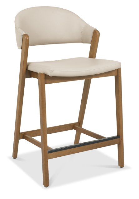 Leah Taupe Faux Leather Barstool