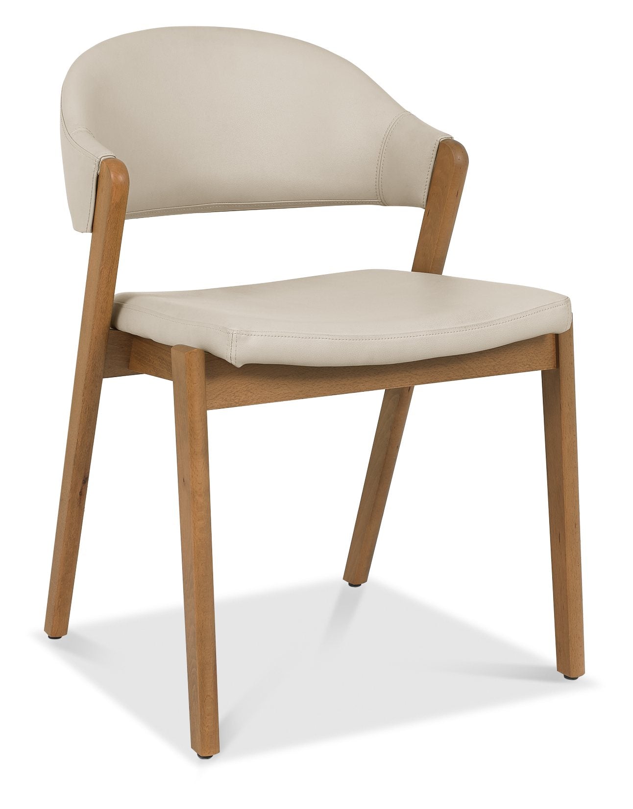 Leah Taupe Faux Leather Dining Chair
